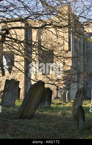 Cimitero a Easby Abbey vicino a Richmond, North Yorkshire, Inghilterra, Regno Unito Foto Stock