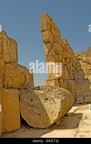 Rovine romane nella valle beqaa Libano Medio Oriente Foto Stock