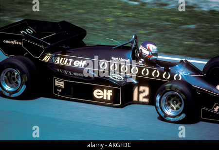 Nigel Mansell Formula 1 Lotus a Brands Hatch circa 1980 Foto Stock