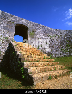 Castello Zakimi in Okinawa Le rovine sono designate come un sito patrimonio mondiale dell'UNESCO Foto Stock