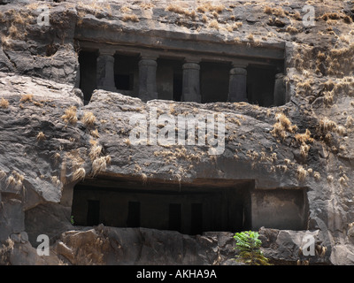 Carla grotte. L'entrata della grotta è visto. Maharasthra, India Foto Stock