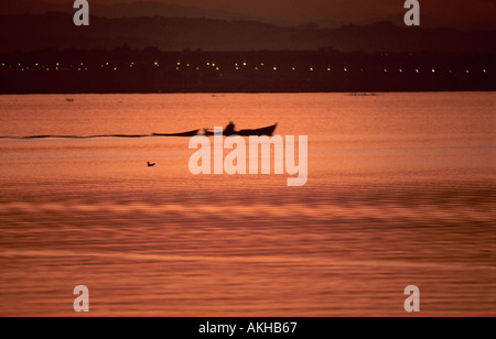 Lago de la Albufera Tramonto Valencia Spagna Foto Stock