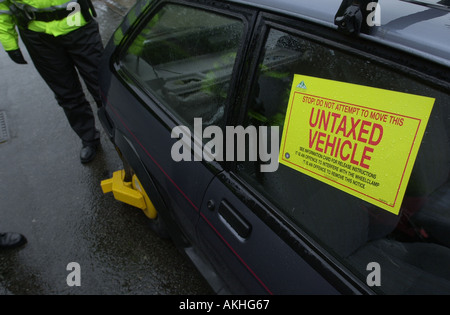 Adesivo su un veicolo non tassati REGNO UNITO Foto Stock