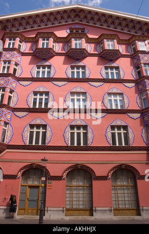 La famosa facciata del vecchio popolo s Banca prestito edilizia architettura da Ivan Vurnik in Miklosiceva Cesta Ljubljana Slovenia Foto Stock