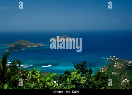 Costa, vista da, i draghetti sedile, san Tommaso e san Tommaso, Stati Uniti, Isole Vergini, USVI Foto Stock