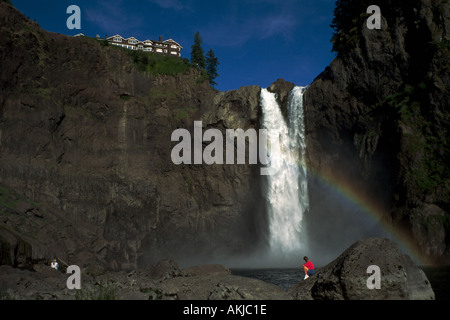 Il Salish Lodge Snoqualmie Falls Washington STATI UNITI D'AMERICA Foto Stock