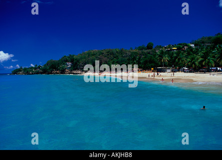 Il Puerto Rican persone, nuoto, Crash barca Beach, a nord di Aguadilla, Porta del Sol, pianure costiere Valley, Puerto Rico, Caraibi, West Indies Foto Stock