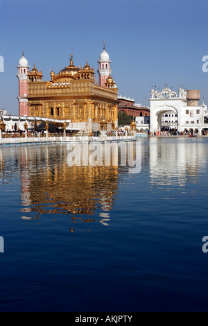 India, Penjab, Amritsar e Harmandir Sahib (Tempio d'Oro), Sikh centro spirituale e culturale Foto Stock