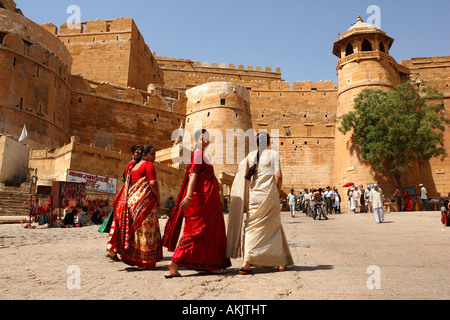 India Rajasthan, Jaisalmer, la cittadella di entrata Foto Stock