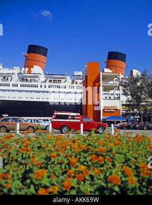 RMS Queen Mary a Long Beach in California negli Stati Uniti Foto Stock