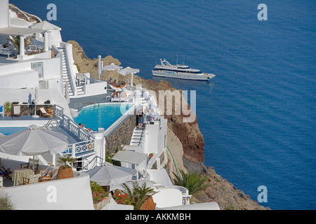 Vista mare da Oia Santorini Grecia Foto Stock