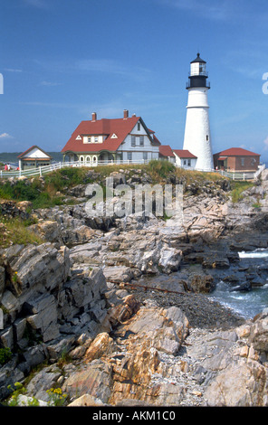 Faro di Portland Maine faro oceano mare Foto Stock