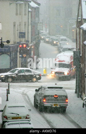 Un Snowy King Street Norwich Regno Unito Foto Stock