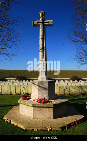 Ferrovia il cimitero di cava, Somme, Francia Foto Stock