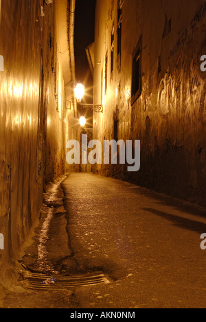 Svuotare stradina nel centro di Zagabria Foto Stock