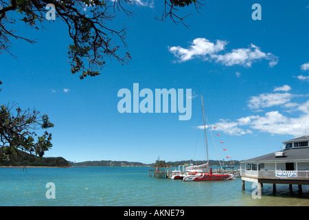 Waterfront a Paihia, Baia delle Isole, Northland e North Island, Nuova Zelanda Foto Stock