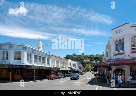 Art Deco negozi nel centro città, Napier, Isola del nord, Nuova Zelanda Foto Stock