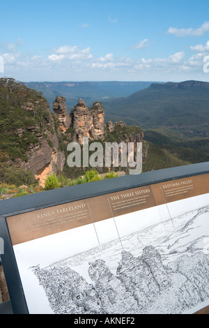 Le tre sorelle dal punto di eco, Blue Mountains, Nuovo Galles del Sud, Australia Foto Stock