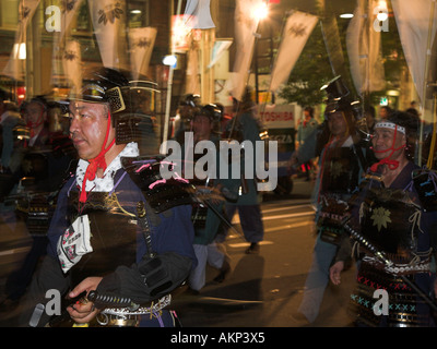 Scena di strada dal Nebuta summer festival di Aomori, Giappone Foto Stock