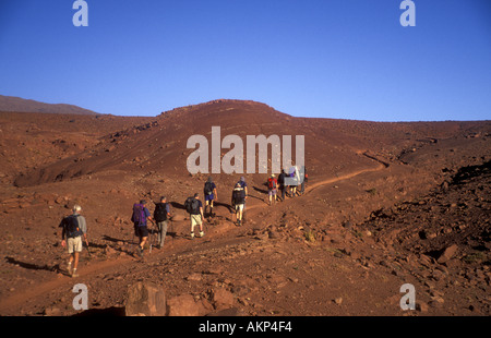 Trekking nelle montagne del Marocco Foto Stock