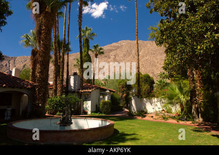 Il cortile della storica Ingleside Inn a Palm Springs California Foto Stock