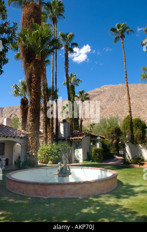 Il cortile della storica Ingleside Inn a Palm Springs California Foto Stock