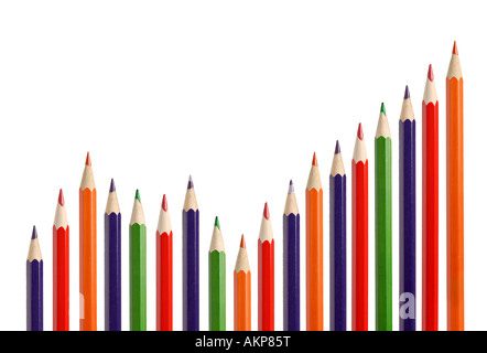Business grafico che illustra la crescita composta di matite Foto Stock