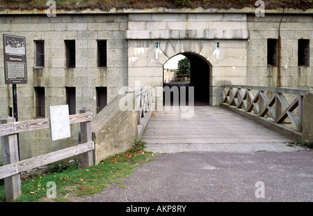 La guerra civile era Fort Warren su Georges isola nel porto di Boston Foto Stock