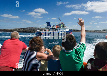 Sul traghetto da Doolin per le isole Aran, Irlanda Foto Stock