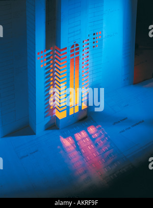 Modello architettonico realizzato da blueprint Foto Stock