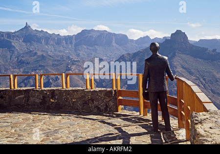 ARTENARA GRAN CANARIA ISOLE CANARIE Febbraio un punto di vista in questo villaggio che è la più alta di Gran Canaria Foto Stock