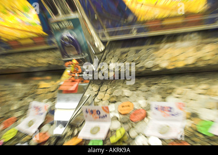 Macchine per gioco d'azzardo a Blackpool Pleasure Beach Regno Unito Foto Stock