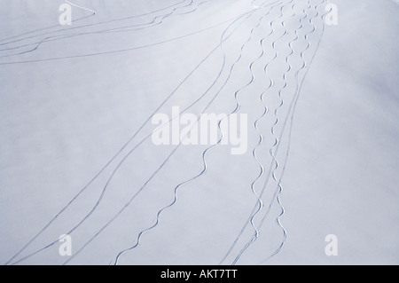 Piste da sci sul Monte Jervois in alto al di sopra del Ghiacciaio Franz Josef costa ovest di Isola del Sud della Nuova Zelanda antenna Foto Stock