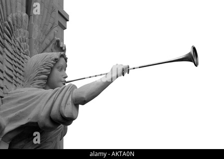 Statua di angelo araldi Golden tromba Foto Stock