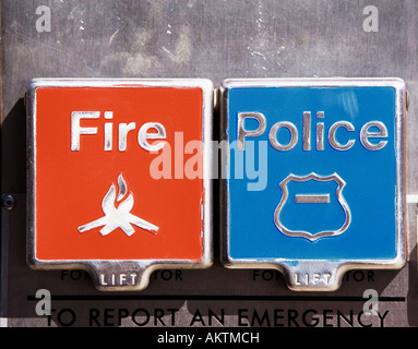 Il fuoco e la polizia di allarme Foto Stock