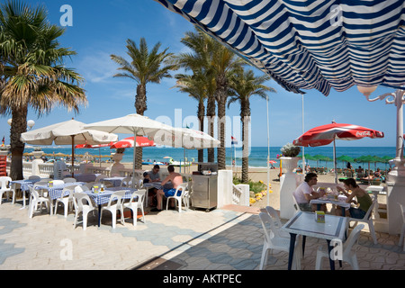 Lungomare Cafe, Benalmadena, Costa del Sol, Andalusia, Spagna Foto Stock