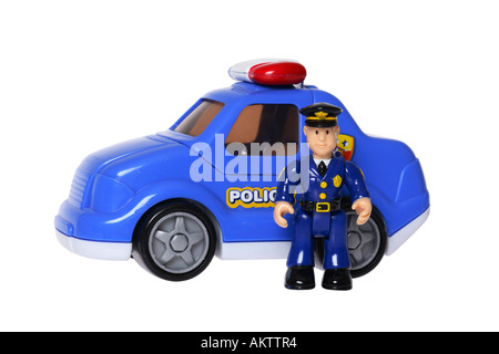 Toy funzionario di polizia e auto Foto Stock