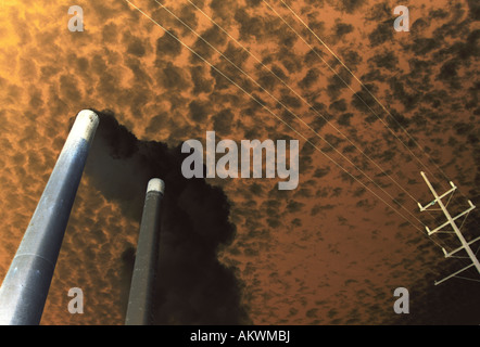 Fumaioli di Coal Fired Power Plant Foto Stock