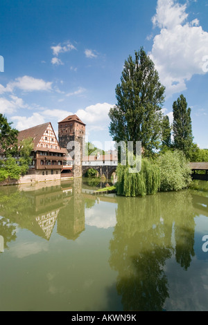 Germania, Norimberga, antica torre di acqua Foto Stock