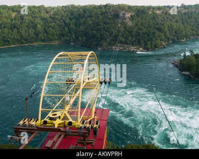 La vasca idromassaggio Aero auto, un'antica funivia sospeso sopra la vasca idromassaggio Rapids Gorge in Niagara Falls, Ontario Canada Foto Stock