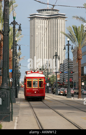 Il tram di Canal Street a New Orleans in Louisiana USA Foto Stock