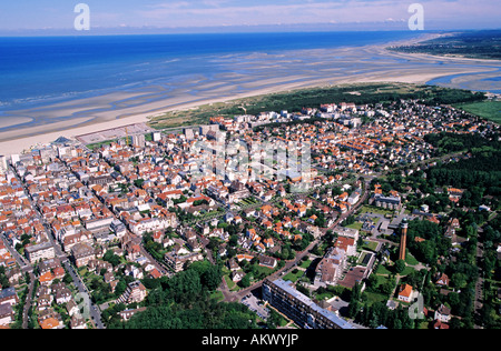 Francia, Pas de Calais, Le Touquet (vista aerea) Foto Stock