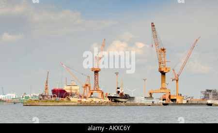 Gru in transatlantico - porto di Bremerhaven, Brema, Germania, Europa. Foto Stock