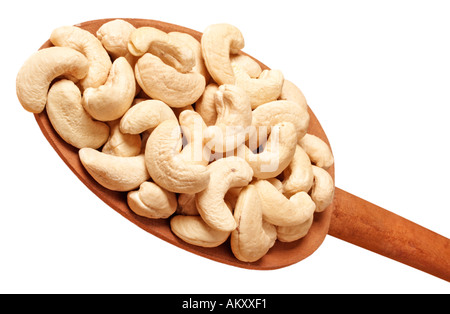 Noci di acagiù SUL CUCCHIAIO TAGLIARE Foto Stock