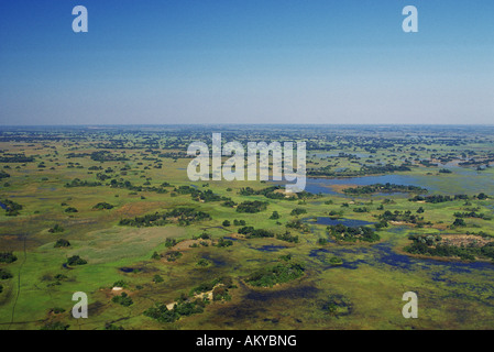 Vista aerea Okavango Delta Botswana Africa Foto Stock