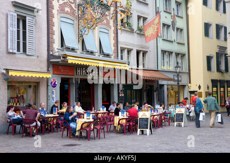 Ristoranti, Hirschenplatz, città vecchia, Lucerna, Svizzera, Europa Foto Stock