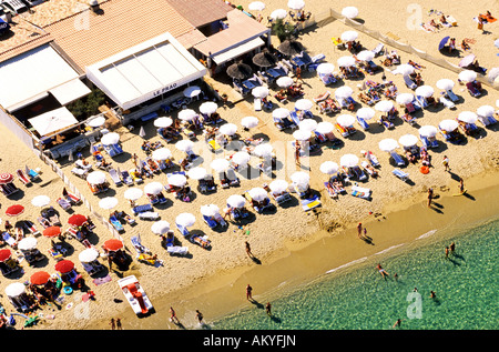 Francia, Var, Sainte Maxime, la Nartelle Beach (Vista aerea) Foto Stock
