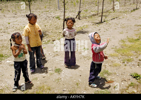 I bambini tibetani, vicino a Lhasa, in Tibet Foto Stock