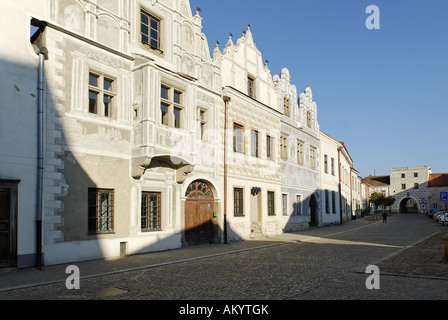 Il centro storico di Slavonice, Moravia del sud, Repubblica Ceca Foto Stock