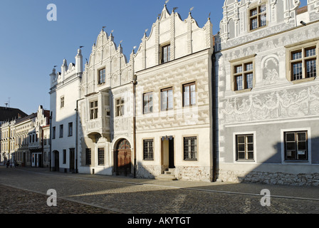 Il centro storico di Slavonice, Moravia del sud, Repubblica Ceca Foto Stock